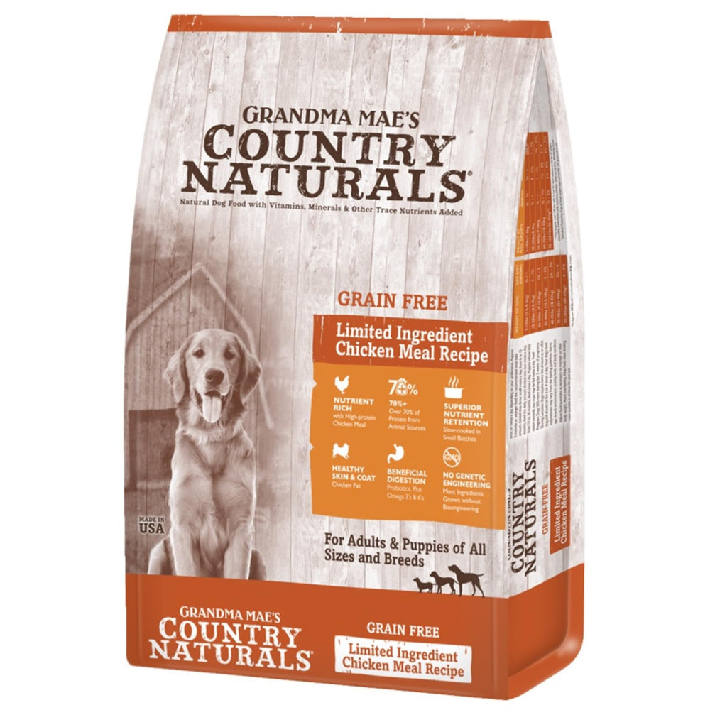 Grandma Mae’s Country Naturals: comida seca para perros sin granos con pollo y sabor natural
