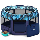 Grandtail jaula-juego para perros con malla, buena ventilación y visión de 360 grados