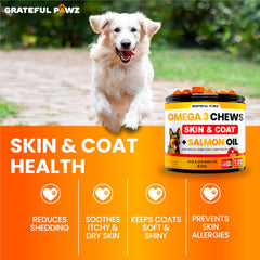 Grateful Pawz Omega 3 para perros: piel sana y alivio suave de irritaciones.