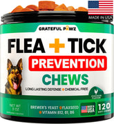 Grateful Pawz pastillas masticables, control de pulgas para perros, fácil de administrar.
