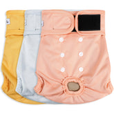 Grecle pañales para perras en celo, color amarillo, talla XXL, cómodo y seguro.