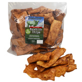 GreenCow Rawhide Chips trozos de cuero crudo con sabor carne para morder perros grandes