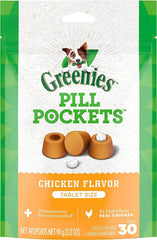Greenies bolsitas para medicación con sabor a pollo para perros, tabletas