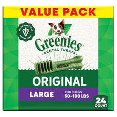 Greenies bocado dental tamaño grande, sabor original para perros