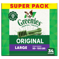 Greenies empaque 54oz original, ideal para iniciar la rutina diaria de cuidado dental.