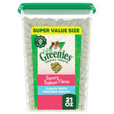 Greenies Feline: empaque de 21 oz con golosinas dentales sabor salmón para cuidado bucal