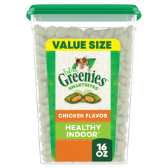 Greenies Smartbites, tubo 16 oz, sabor pollo para premiar sin exceder calorías.