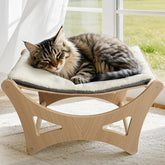 GreenPetopia hamaca-gato-madera con sisal, ideal para rascar sin dañar muebles.
