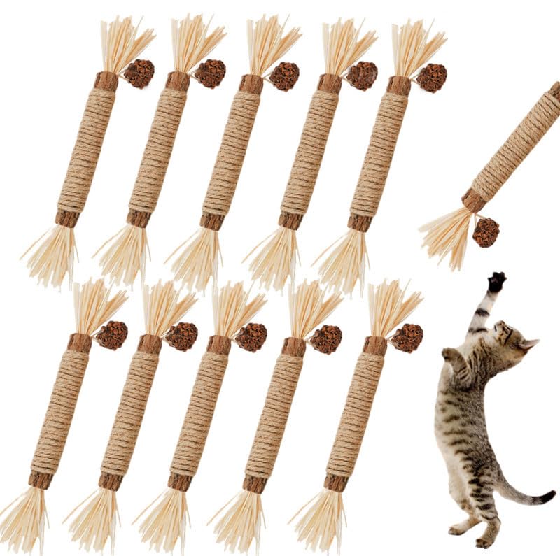 GREMBEB kit-palitos-plata-viva-conjunto: juego diario seguro para gatos curiosos