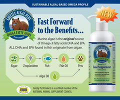Etiqueta del producto Grizzly Algal Plus 3-6-9 para entender ingredientes.