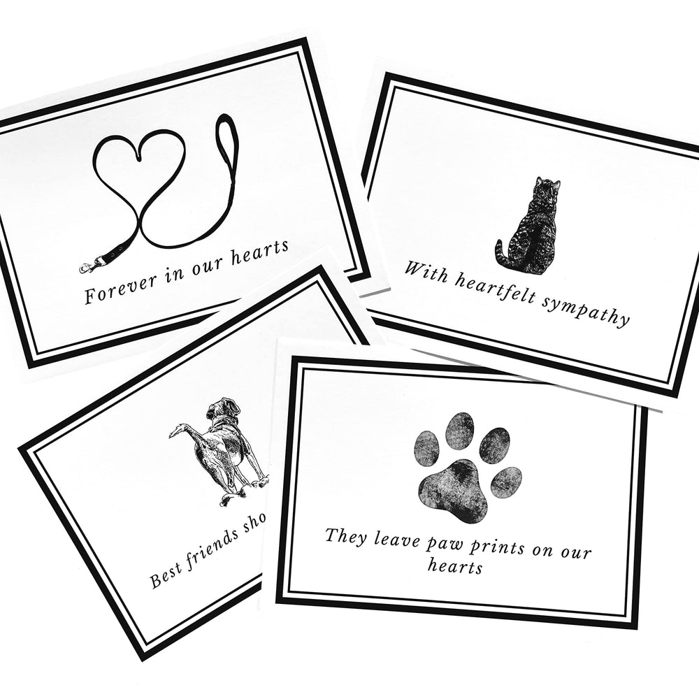 Groomers Margins: carta de condolencias con sobres para mascotas, apoyo sensible.