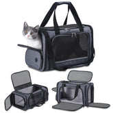 Groxkox porta-gato-frontal muestra diseño cómodo para viajar en cabina