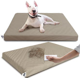 Guangdeen cama para perro mediana con cuero vegano impermeable, ideal para limpieza rápida.