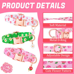 Guiqulai collar ajustable floral rosa; cómodo para paseos largos.