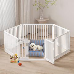 Gupamiga jaula de juego plegable para perros con puerta, diseño seguro y práctico.