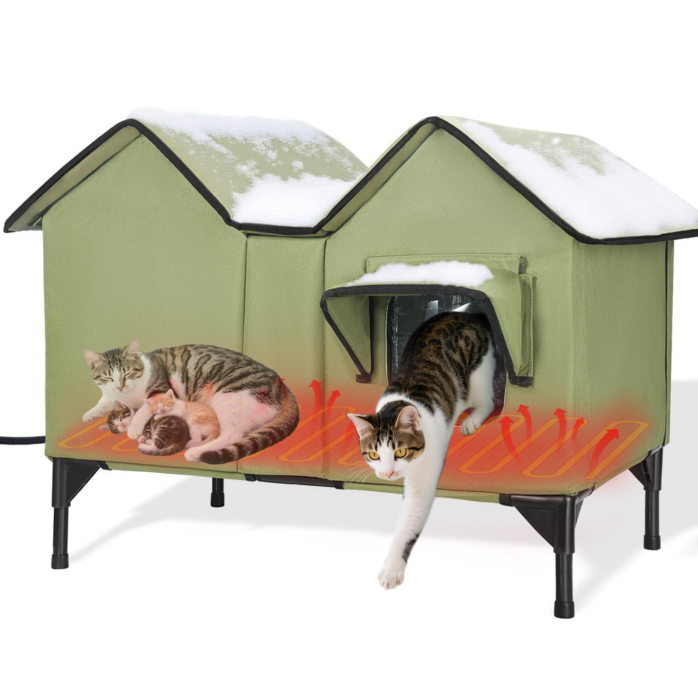 GUZROK casa-gato-caliente-exterior-frente refugio cálido para días fríos