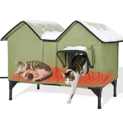 GUZROK casa-gato-caliente-exterior-frente refugio cálido para días fríos