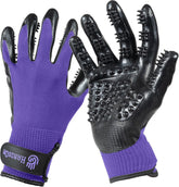 Guantes H HANDSON para cepillado de mascotas, color morado, comodidad y control.