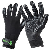 Guantes H HANDSON frente negro muestran cepillado suave para mascotas