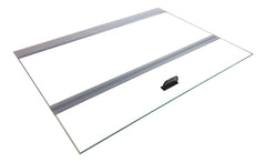 Cubierta de vidrio H2PRO, vista lateral izquierda, reduce evaporación y protege a los peces