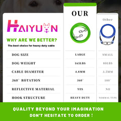 HaiYUAN cable de sujeción para perro, 15 pies, ideal para patios y jardines.