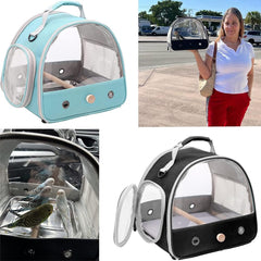 Halinfer Bird Travel Carrier incluye percha de madera y esterilla suave.