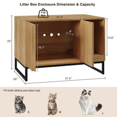 Halitaa caja-arena-gato-oculta-puertas-dobles, privacidad para el gato y buena ventilación.