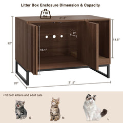 Halitaa puertas-dobles-pop-up, privacidad para la caja de arena de su gato.