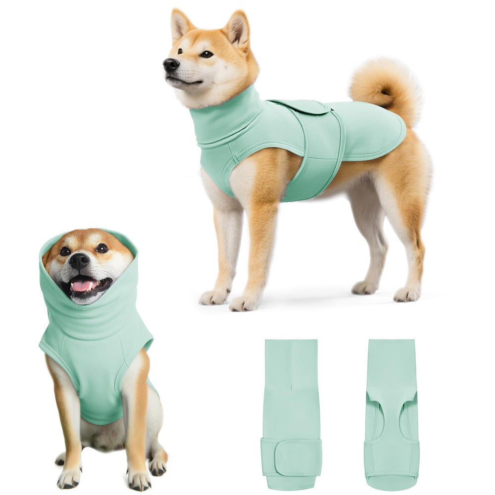 Chaleco de ansiedad Haloumoning para perro, vista frontal, ayuda a calmar durante ruidos fuertes.