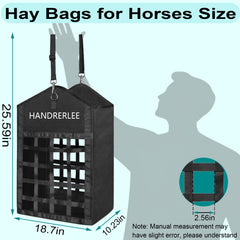 HANDRERLEE bolsa de heno con apertura superior grande para carga rápida.