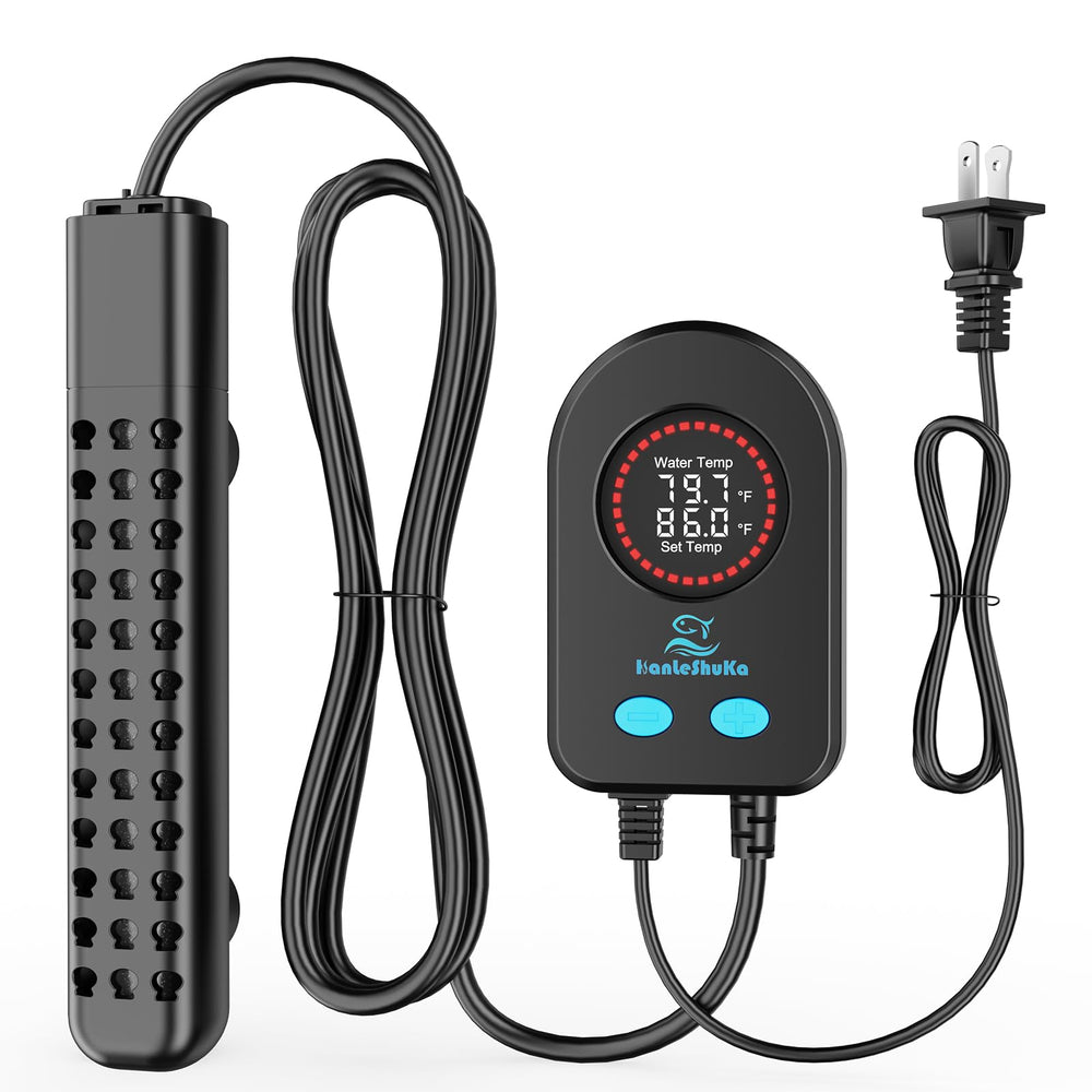 Calentador HANLESHUKA submersible 100W con panel de control para ajuste preciso.