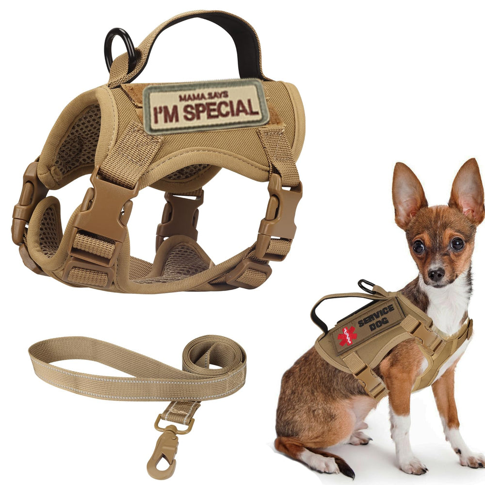 Hanshengday arnés táctico para perro pequeño, vista frontal para ajuste cómodo y control