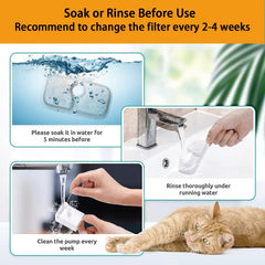 Haodlay instalación rápida de filtros para fuente de gatos.