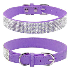 Collar Haoyueer con cristales brillantes morados para paseos con estilo