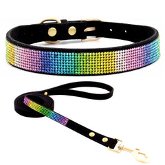 Collar Haoyueer destellos-cristales negro para paseos con estilo.