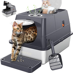HAPAW caja-arena gato tapa 135 grados facilita la limpieza sin retirar toda la tapa.
