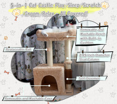 Hapineko arbol gatos cueva confort para escondite cálido