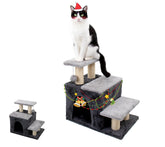 Hapineko escalones 3-en-1 para gatos, cómodo y estable para trepar