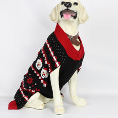 Perro con Papá Noel, estilo navideño listo para salir.