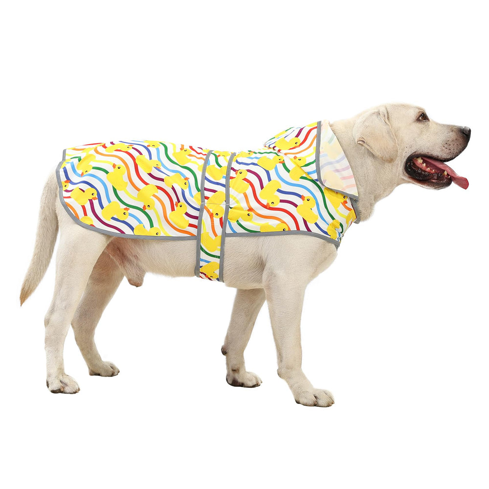 HAPPIERE impermeable para perro grande con capucha reflectante para salidas seguras