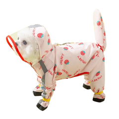 Chaqueta de lluvia Harikaji para perro pequeño en color fresa con cobertura total mantiene al animal seco.