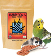 Harrison's Bird Foods Alta Potencia Pimienta, bolsa frontal con fórmula nutritiva para aves pequeñas.