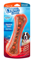 Hartz Dúo Dental frontal muestra la combinación de masticar y limpieza para perros grandes.