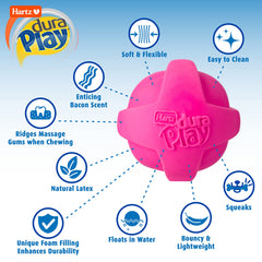 Pelota Hartz DuraPlay de latex natural, perfecta para masticadores medianos.