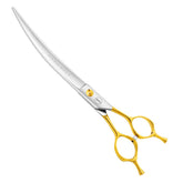 Tijeras HASHIMOTO curvas para perro grande de 8 pulgadas, afilado para cortes suaves