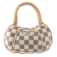 Haute Diggity Dog Checker Chewy Vuiton, bolso con diseño checker, ideal para juego y estilo canino.