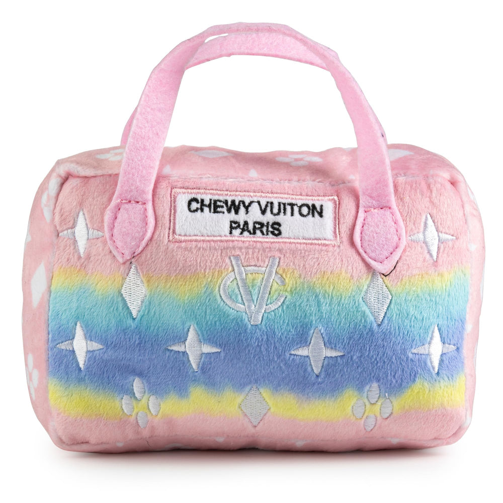Haute Diggity Dog bolso peluche rosa degradado, ideal para juego suave y paseo.
