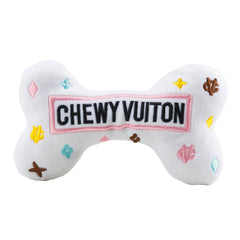 Haute Diggity Dog Hueso Chewy Vuiton Blanco con sonido interno para entretenimiento
