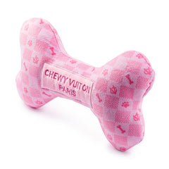 Haute Diggity Dog Hueso Chewy Vuiton Rosa Cuadros para juego.