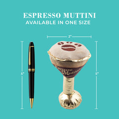 Haute Diggity Dog Espresso Muttini con chirriador para juego interactivo.